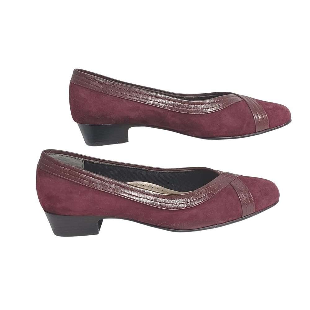 Mark Lemp Classics Womens Tracy Classic slip on Pumps Wine Suede US 6.5 M